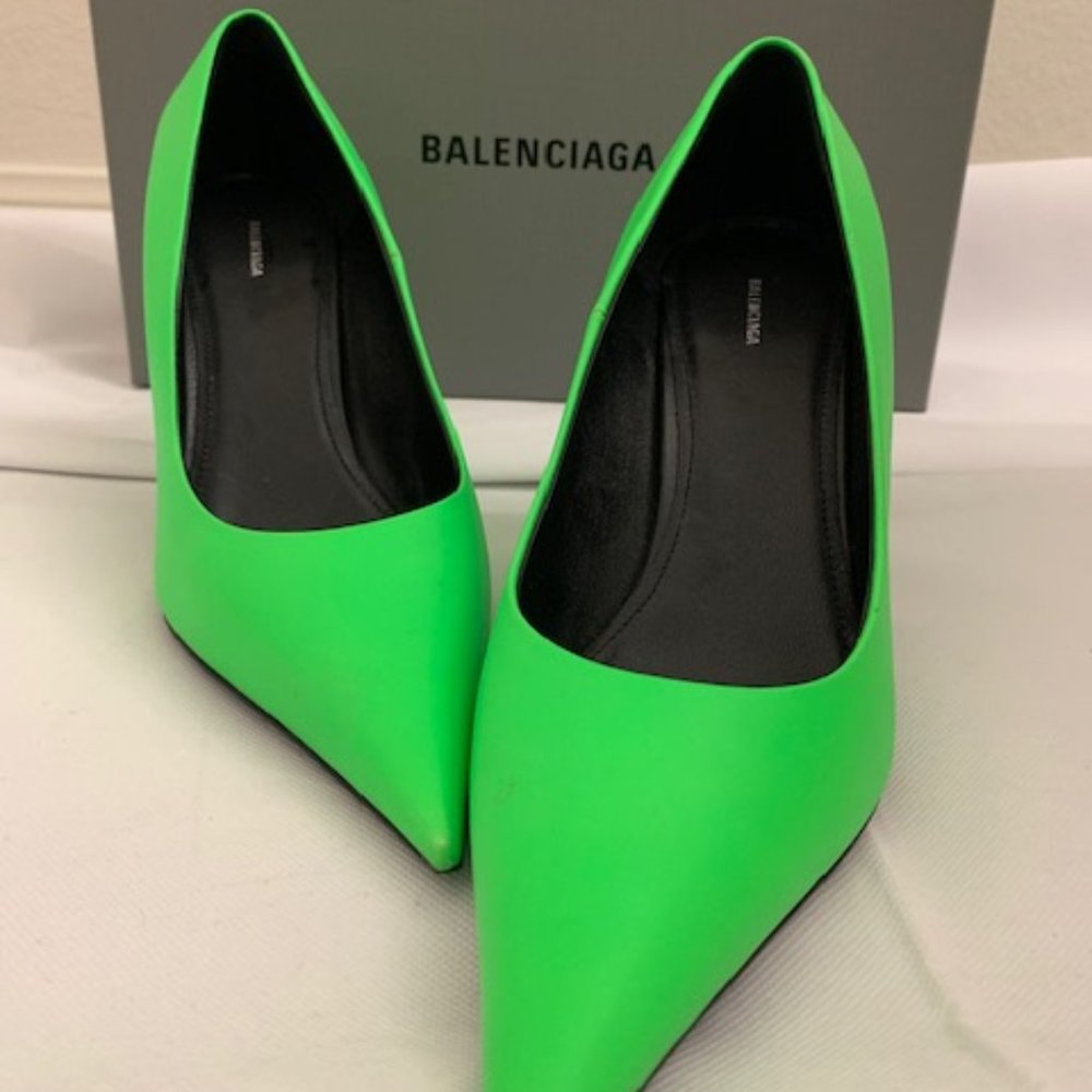 Balenciaga Lime Green Pointed Heel